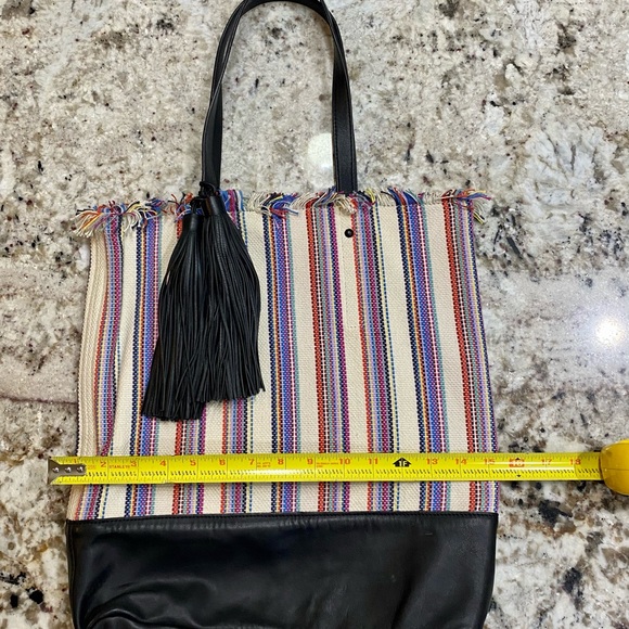 Loeffler Randall Fun Striped Bag/ Leather Trim! Great Size & Colors, Like New!🪸 - Picture 6 of 9